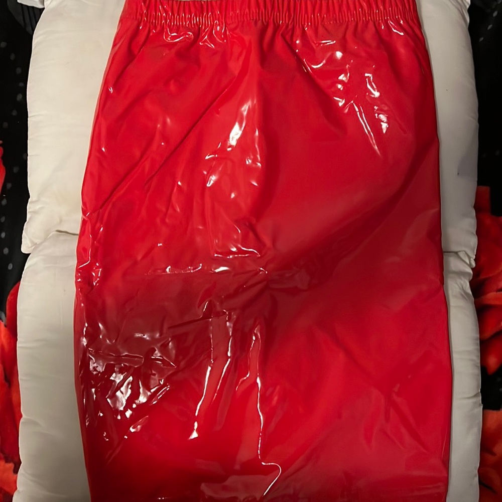 Red mini skirt